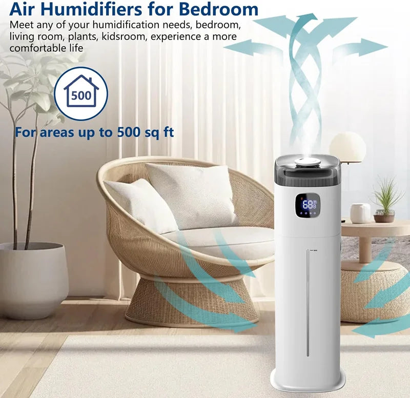 12L Intelligent Floor-Standing Humidifier Bedroom Living Room Office Three-Use Allergic Crowd Humidifier Winter Dry Skin Savior