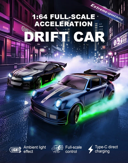 1:64 Mini desktop remote control car rc Professional four-wheel drive drift racing car Electric pocket car Children's toy