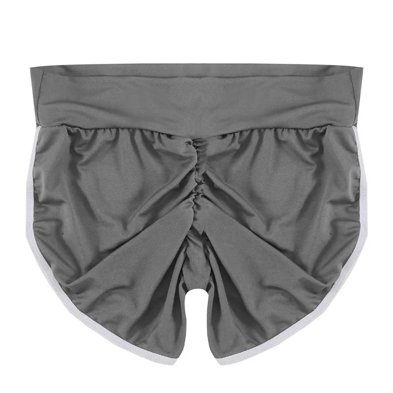 Low Waist Sport Shorts For Women Summer Elasticated Fold Design Shorts Sexy Ladies Training Gym Shorts Mini Skinny Fitness Short