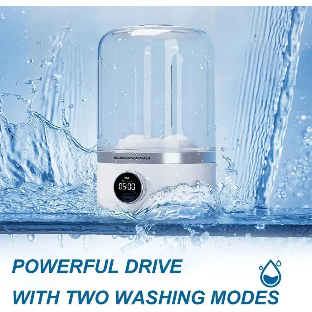 1L Mini Rechargeable Washing Machine Underwear Travel Portable Small Socks Washing Machine Dehydratable Portable Laundry Bucket