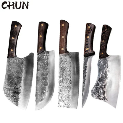 5CR15 Handmade Chopping Cleaver Butcher Knife High Carbon Steel Kitchen Chef Knife Sets Forged Blade Cooking Knives Set Cleaver