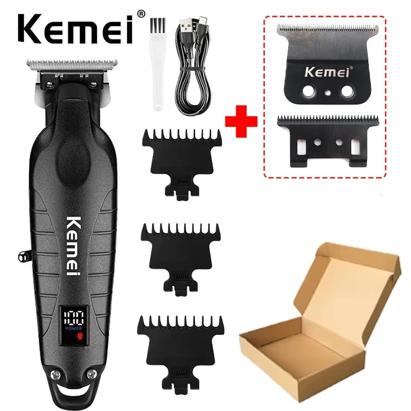 Kemei 2293 Professional Hair Beard Trimmer Men Barber Rechargeable Finish Hair Cutting Machine Zero Gapped Cordless Hair Clipper