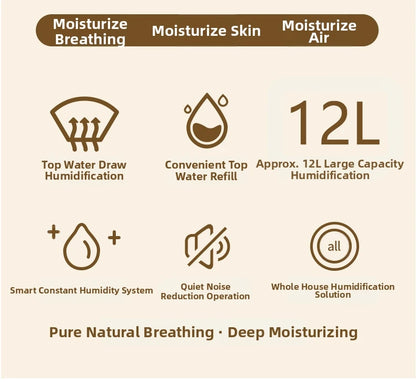 12L Intelligent Floor-Standing Humidifier Bedroom Living Room Office Three-Use Allergic Crowd Humidifier Winter Dry Skin Savior