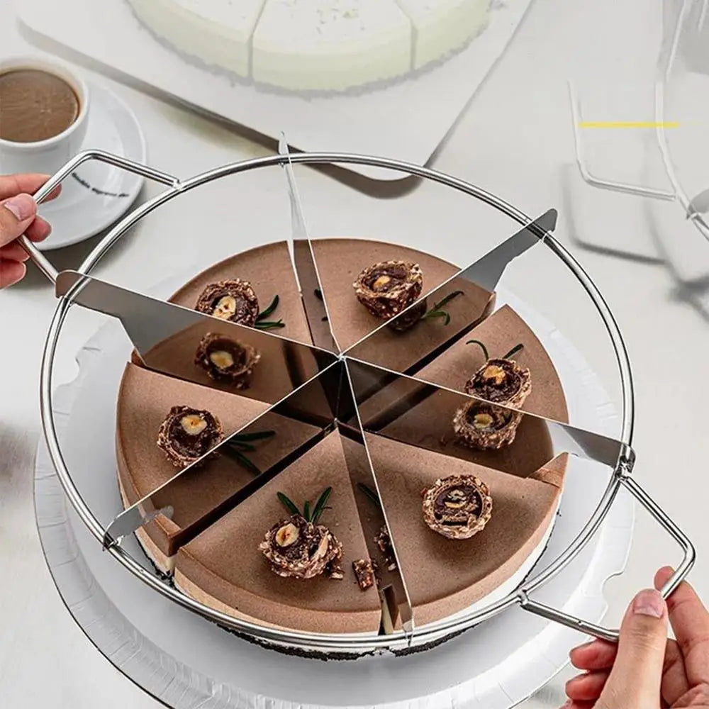 Stainless Steel Cake Divider 6/7/8 Divisions Pizza Cutter Cheesecake Slicer Round Pastry Cheese Pizza Cutting Press Machine Tool