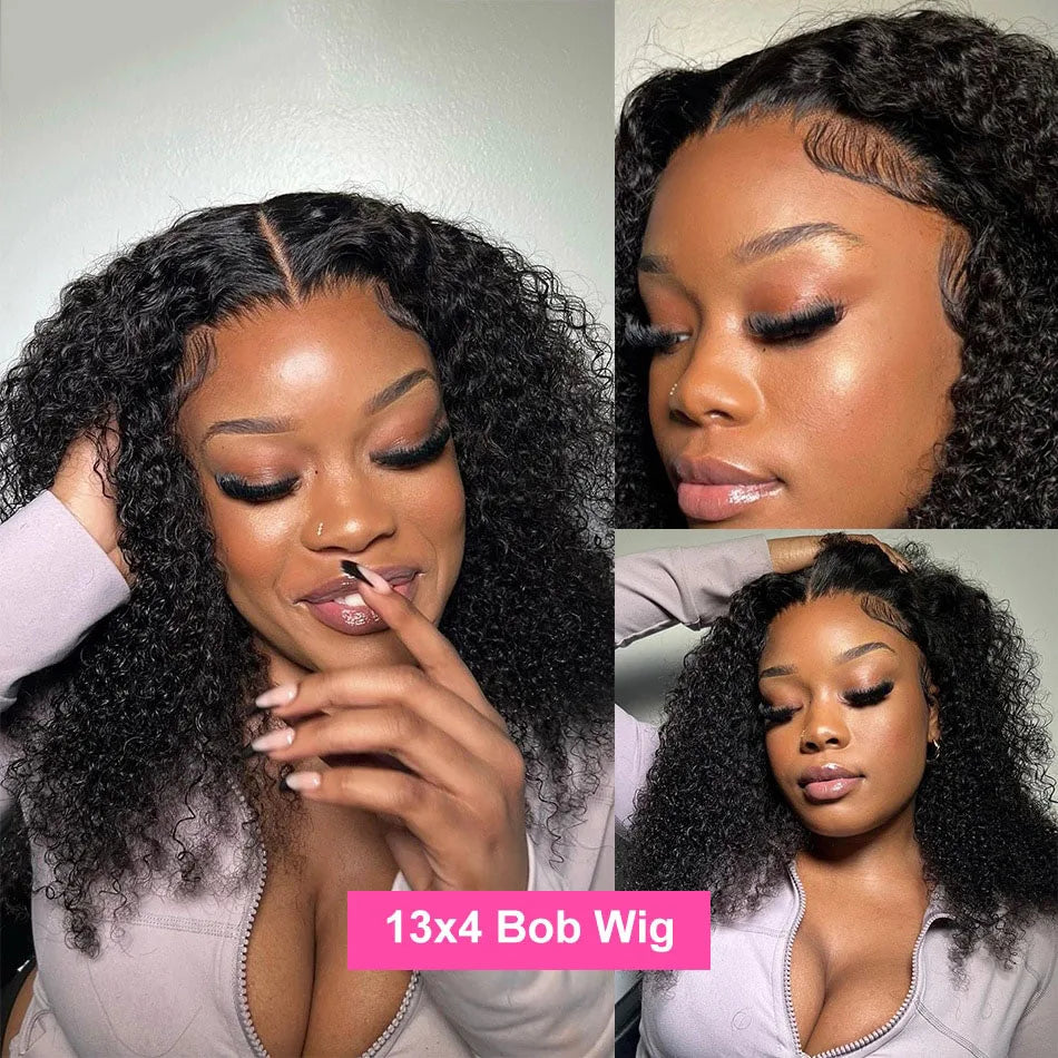 Deep Water Wave Human Hair Wig For Women Raw Indian Hair 13X4 Hd Transparent Lace Frontal Wig 16 18Inch Natural Color 250%