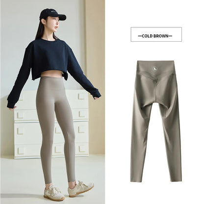 BIVIGAOS Spring New Double V 3D Curve Sharkskin Leggings Women High Waist Tight Slim Sports Fitness Push Up Leggings Yoga Pants