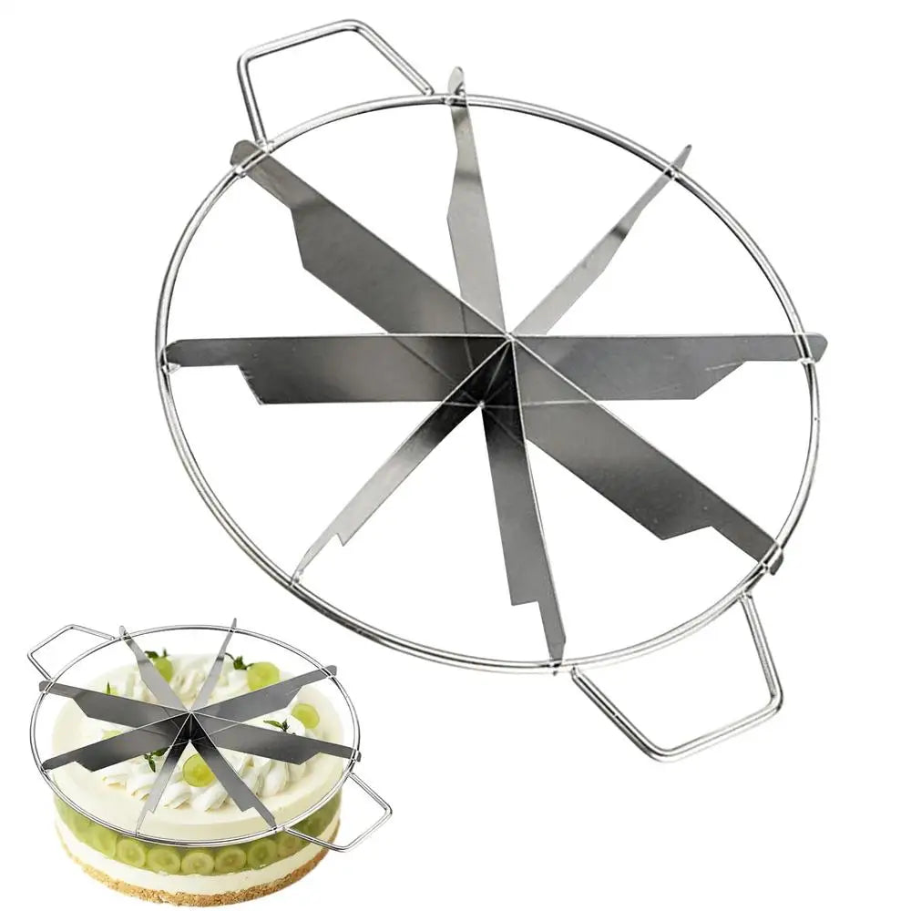 Stainless Steel Cake Divider 6/7/8 Divisions Pizza Cutter Cheesecake Slicer Round Pastry Cheese Pizza Cutting Press Machine Tool