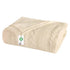 GOTS Certified Organic Cotton Throw Blanket Natural 50 In. X 70 In. for Sofa Couch Bed, Cable Knitted Throw Blanket