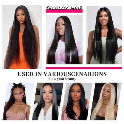 Wigs Human Hair Straight Lace Front Human Hair Wig Pre Plucked 13X4 HD Transparent 36 Inch Lace Frontal Straight Human Hair Wigs for Women with Baby Hair Glueless Natural Black