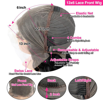 13X6 Curly Lace Front Wigs Human Hair Pre Plucked Brazilian Curly Wigs Human Hair for Women 200% Density 18 Inch