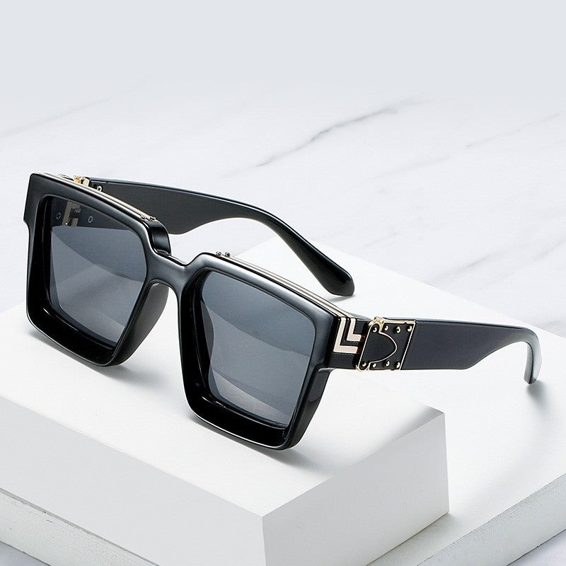 Gold Frame Large Size Sunglasses Men Women Shades Elegant Retro Classic Hip Hop