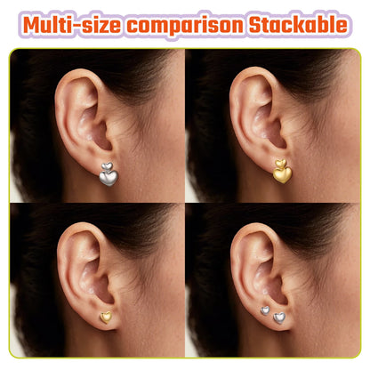 Heart Earrings for Women, Hypoallergenic 14K Gold Plated Heart Stud Earrings Jewelry Gifts for Birthday Graduation
