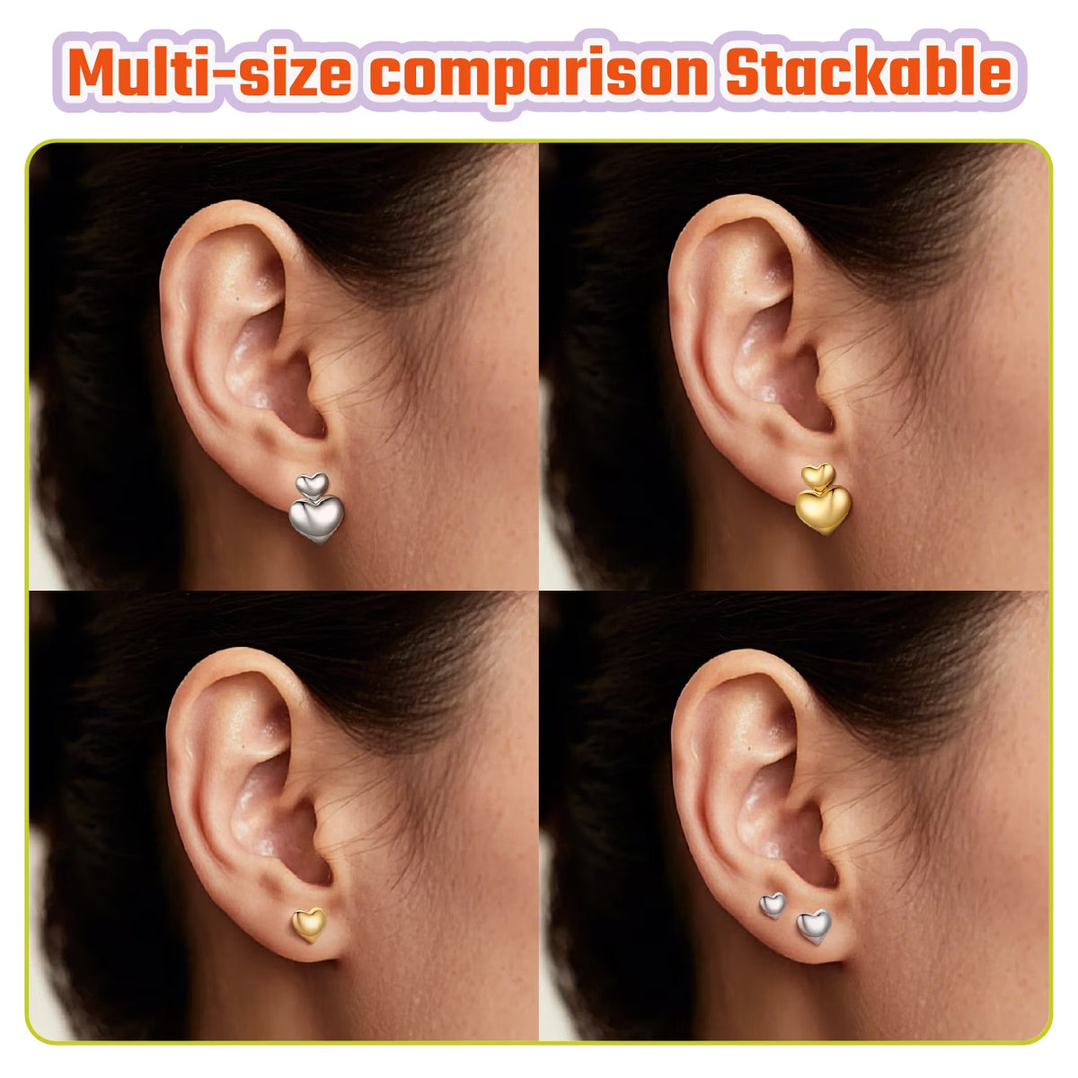 Hypoallergenic Heart Earrings for Women, Real 925 Sterling Silver Heart Stud Earrings Jewelry Gifts for Birthday Graduation