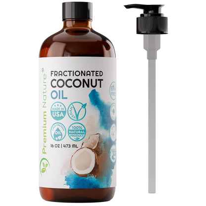 Fractionated Coconut Oil for Skin Moisturizer with Pump Massage Oils Best Carrier for Essential Oils Mixing Body OUL for Dry Skin Moisturizer Natural Oi for Face Hair Body 16 Oz