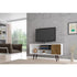Liberty 53.14 In. White and Rustic Brown TV Stand Fits Tvs up to 50 In. with Storage Doors, Shelves and Cable Management
