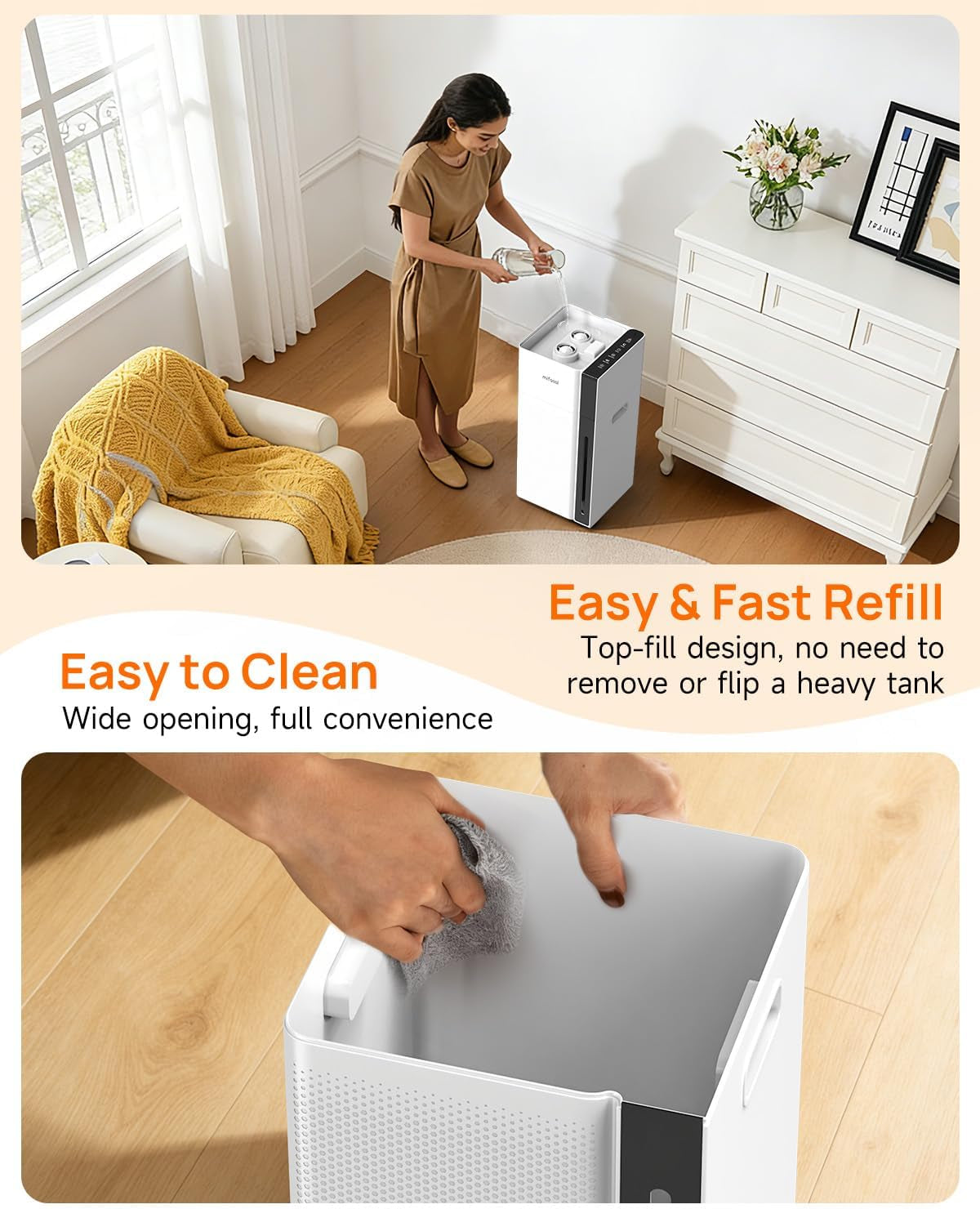 Cool Mist Humidifier Large Room, Whole House Humidifiers for Home