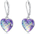 Sterling Silver Mermaid Heart Leverback Hoop Earrings - Hypoallergenic, Colorful, Mother&