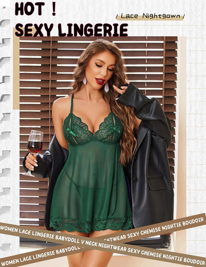 Lingerie for Women Sheer Babydoll Dress Sexy Lace Nightgowns