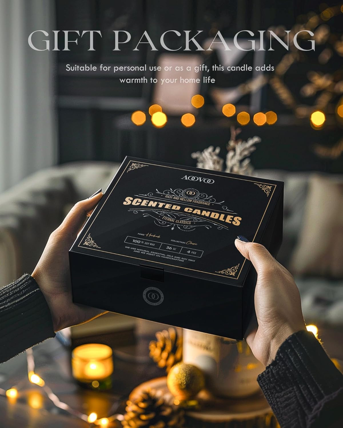 Scented Candles for Men - 4 Pack Candles for Home Scented