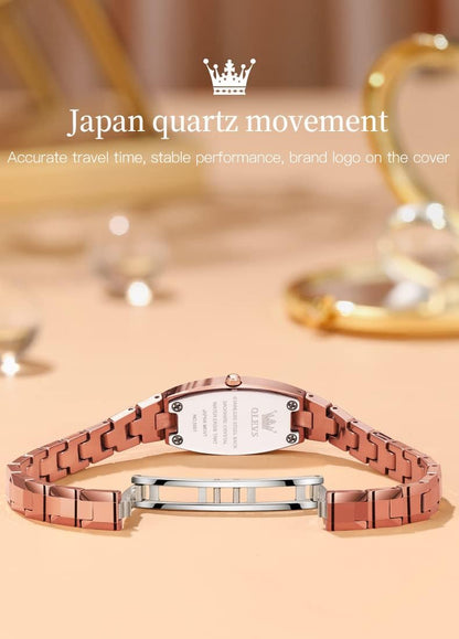 Square Watches for Women Luxury Tungsten Steel Small Wrist Watch