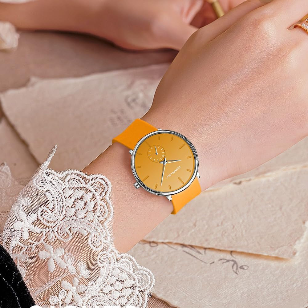 Men’S Women Watch Casual Stylish Waterproof Quartz Unisex Wristwatches, Ultra Thin Watches for Men Women, Colorful Silicone Band