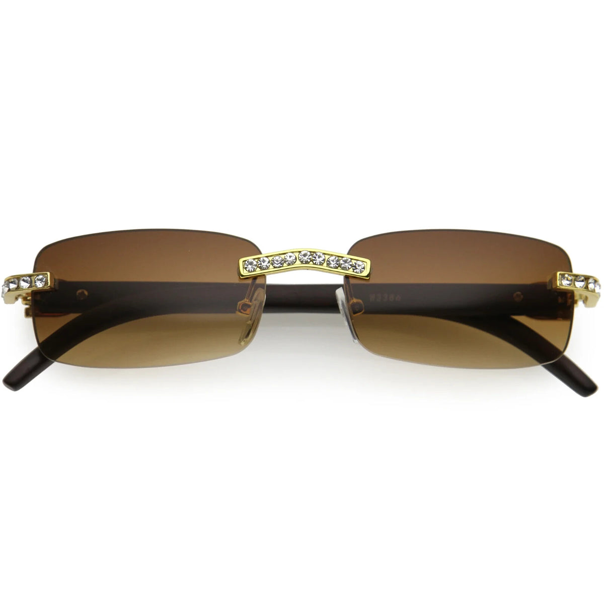 Sunglasses Men Elegant Tinted Clear Wood Buff Glasses Unique Square Rimless New