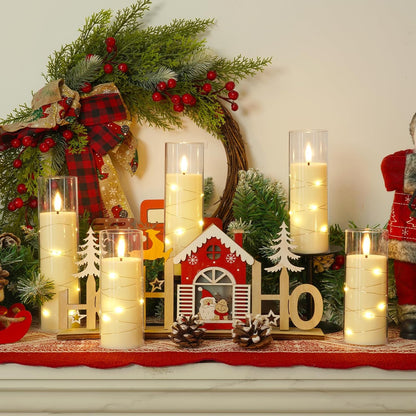 Flickering Flameless Candles with Remote, LED Fake Pillar Candles