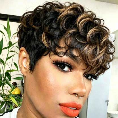 Short Pixie Cut Wigs for Black Women Pixie Cut Wigs with Bangs