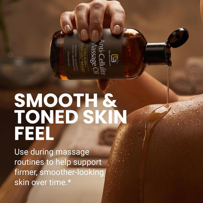 Anti Cellulite Massage Oil &amp; Lymphatic Drainage Massager Kit, 8 Fl Oz by M3