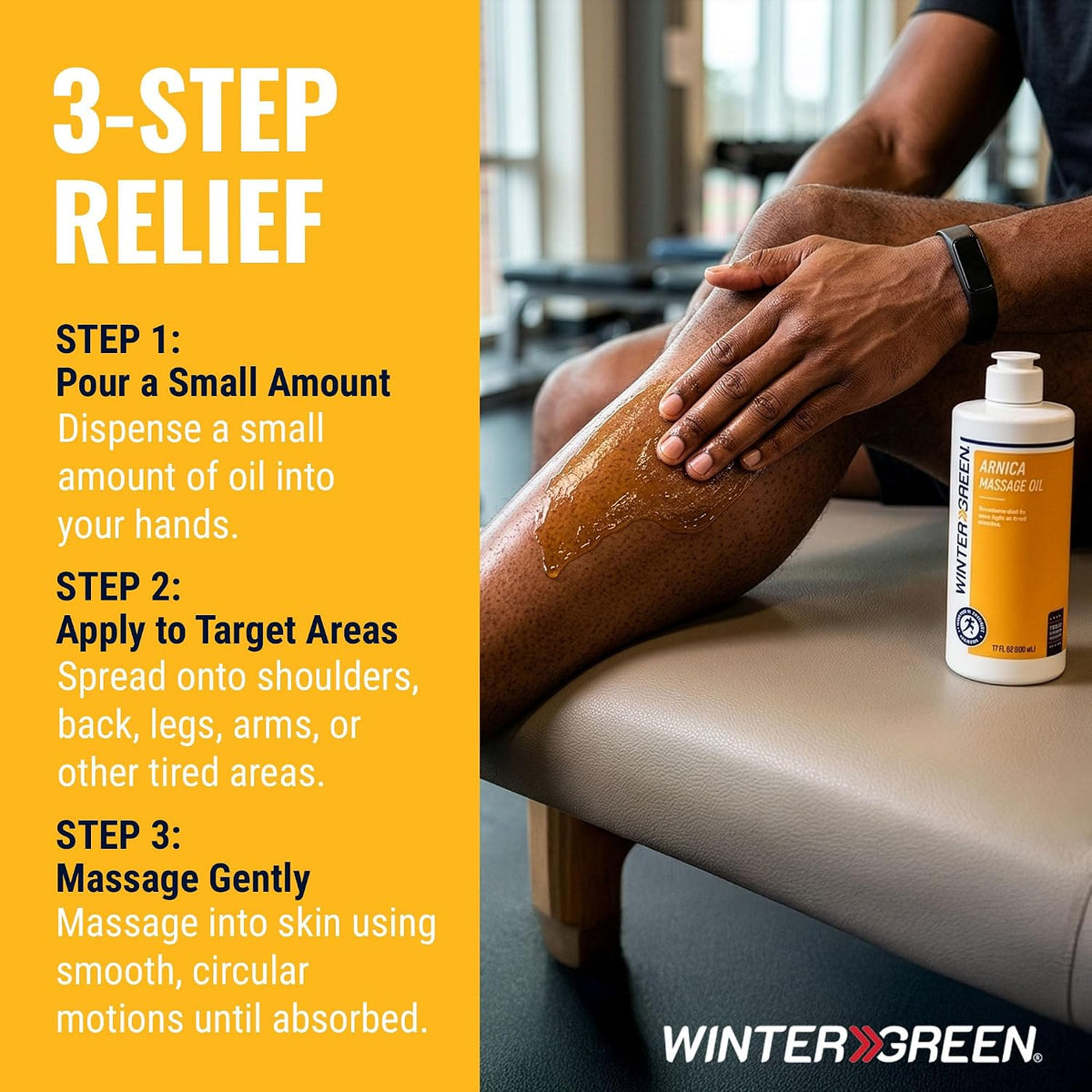 Arnica Massage Oil, Sports Therapy, Muscle Relief, 16.9 Oz