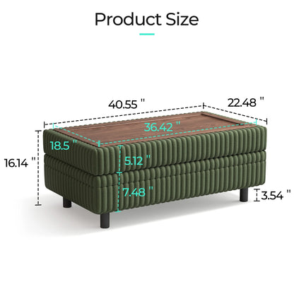3 Seaterss Sectional Couches for Living Room, Sofa Bed with Storage Seat, Pull Out Couch Bed with Storage Ottoman, Dark Green