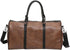 PU Leather Travel Holdall Tote with Adjustable Shoulder Straps Brown Detachable Straps, Rust Resistant Hardware, Portable Messenger Style, for Gym and Daily Use