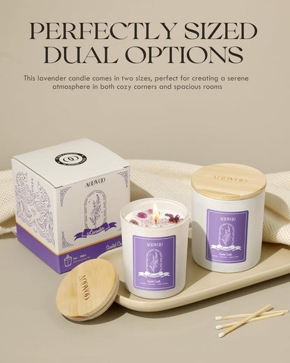 Lavender Scented Candles for Women - Aromatherapy Candle with Crystals Inside, 7Oz Soy Candles for Home Scented, Birthday Gifts Mothers Day Candle for Women Mom