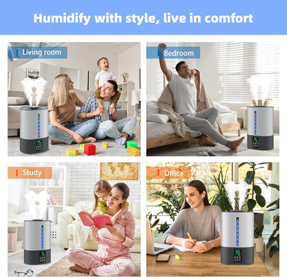 6L Warm &amp; Cool Mist Humidifiers for Bedroom,Large Room,Plants