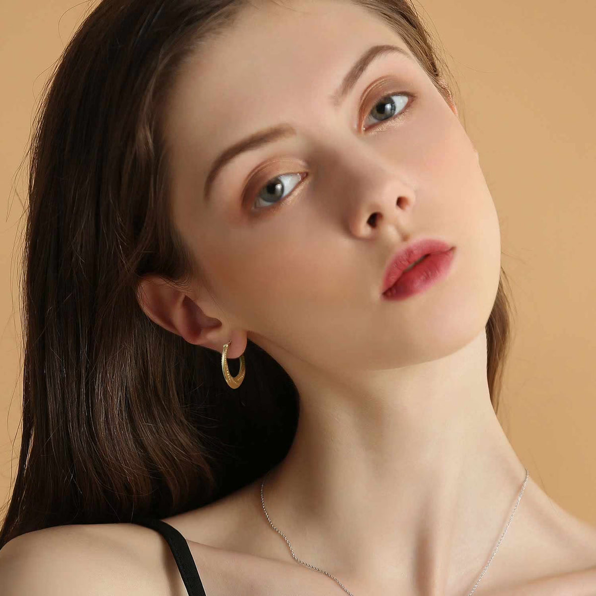 Elegant 14K Gold Hoop Earrings for Women Lightweight Small Gold Hoops with Textured Bead Detail, Hypoallergenic 22Mm Huggie Style Gold Plated Earrings, Everyday Jewelry Gift for Her