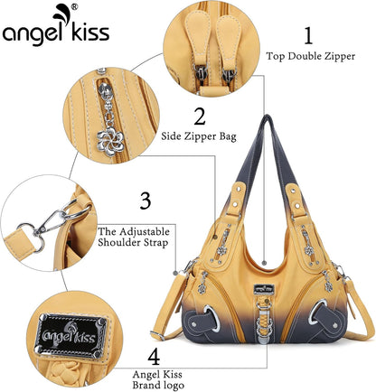 Angelkiss Hobo Purses and Handbags for Women Satchel Handbag Women Purses Large Daily Shoulder Bags