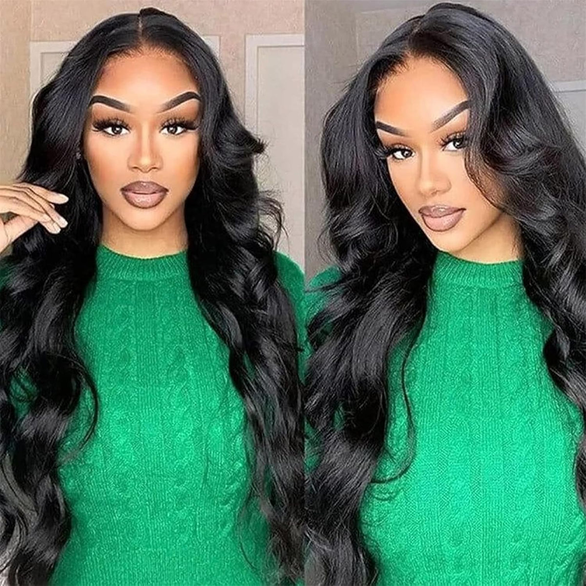 13X6 Lace Front Wigs Human Hair 180 Density HD Lace Body Wave Wig
