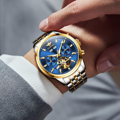 Automatic Men Watches Mechanical Luxury Self Winding Wrist Watch Stainless Steel Waterproof Wrist Watches