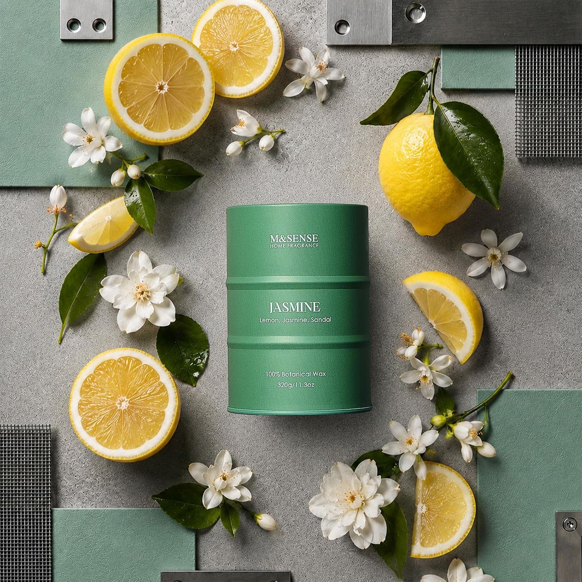 Jasmine Scented Candles Natural Non Toxic, Aromatherapy Candle for Stress Relief Meditation Relaxing, Housewarming Gifts for Women Men, 11.3Oz 70 Hour Long Burning