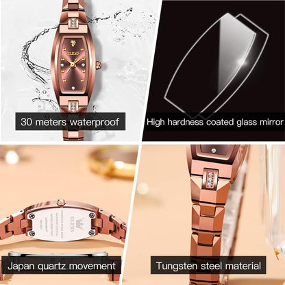 Square Watches for Women Luxury Tungsten Steel Small Wrist Watch