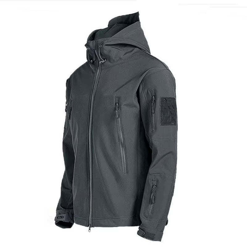 Winter Autumn Tactical Jackets Elastic Men Fleece Waterproof Suits Fishing Warm Hiking Camping Tracksuits Set Hood Coat S-5XL