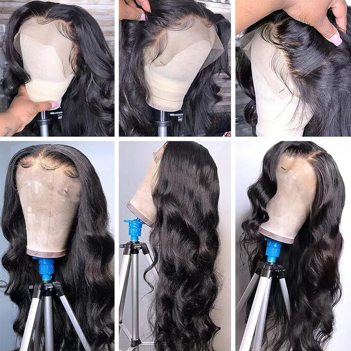 13X6 Lace Front Wigs Human Hair 180 Density HD Lace Body Wave Wig