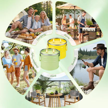 Citronella Candles Outdoor,2 Pack 20Oz Large Soy Wax Citronella Candles