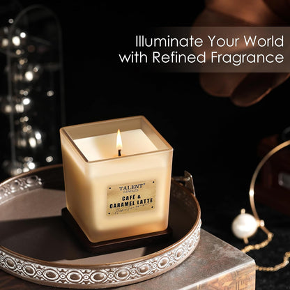 Deluxe Noble Scented Candles, Soy Candles for Home Scented, 7.05Oz, Aromatherapy Candles with Lid, Cafe &amp; Caramel Latte