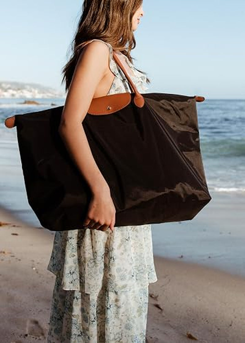 Tote Bags | 2-Pack | Travel | Work | Gym | Foldable | Water-Resistant | 2 Sizes | Lightweight Nylon | Fashionable