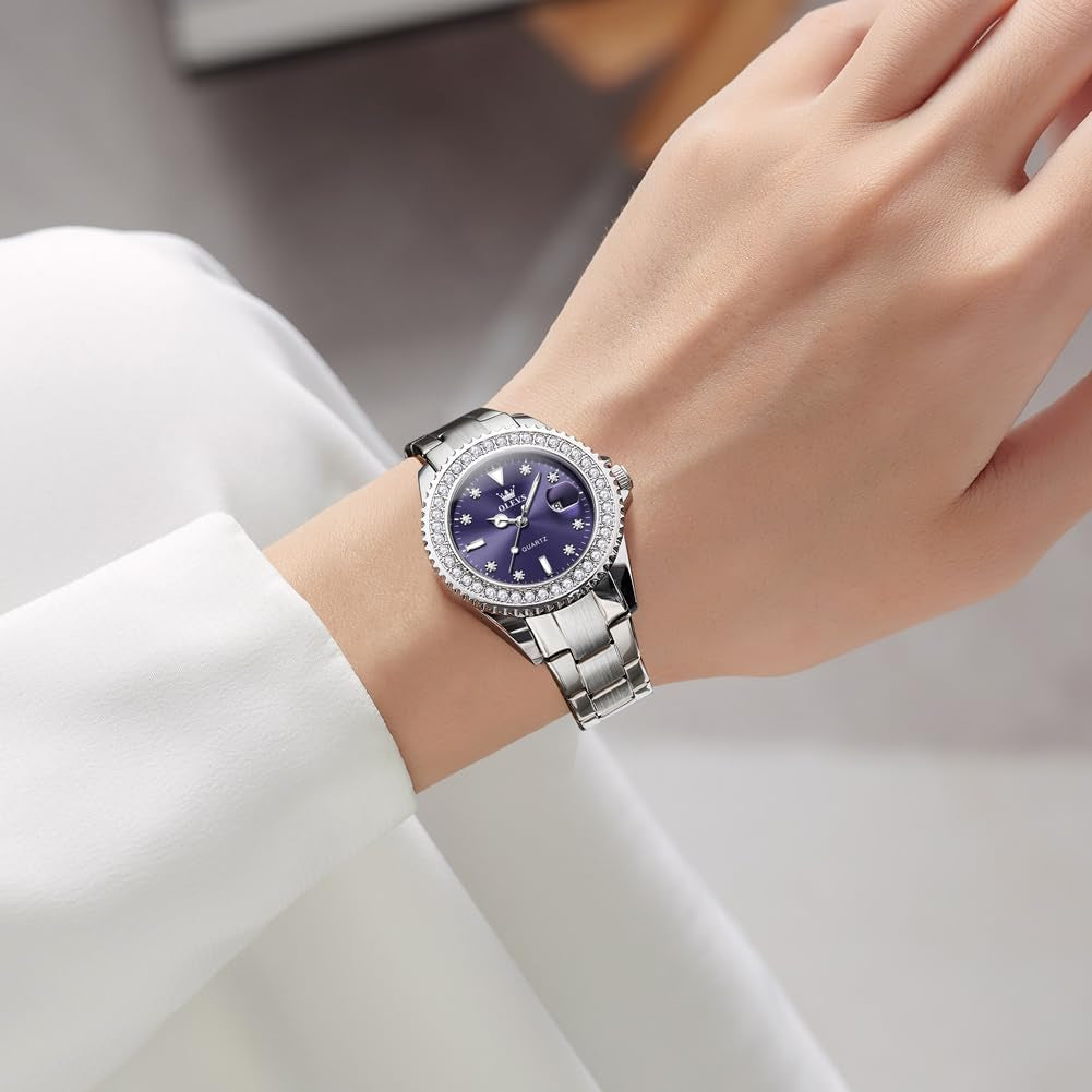 Watches for Women Luxury Diamond with Date Analog Quartz Female Watch