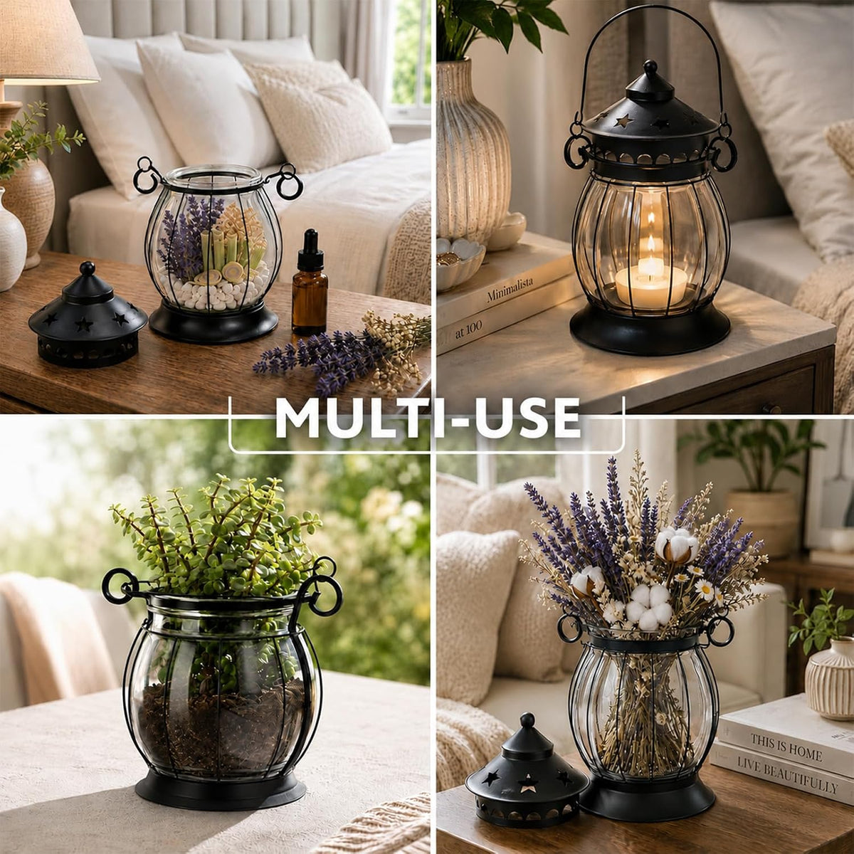Citronella Candles Outdoor, 2 Pack Citronella Candle Lanterns with Lid