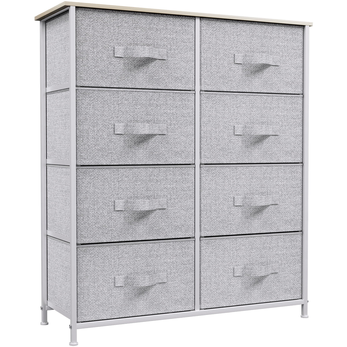 8 Drawer Dresser Chest of Drawer Dressers for Fabric Storage Dressers for Living Room Light Gray