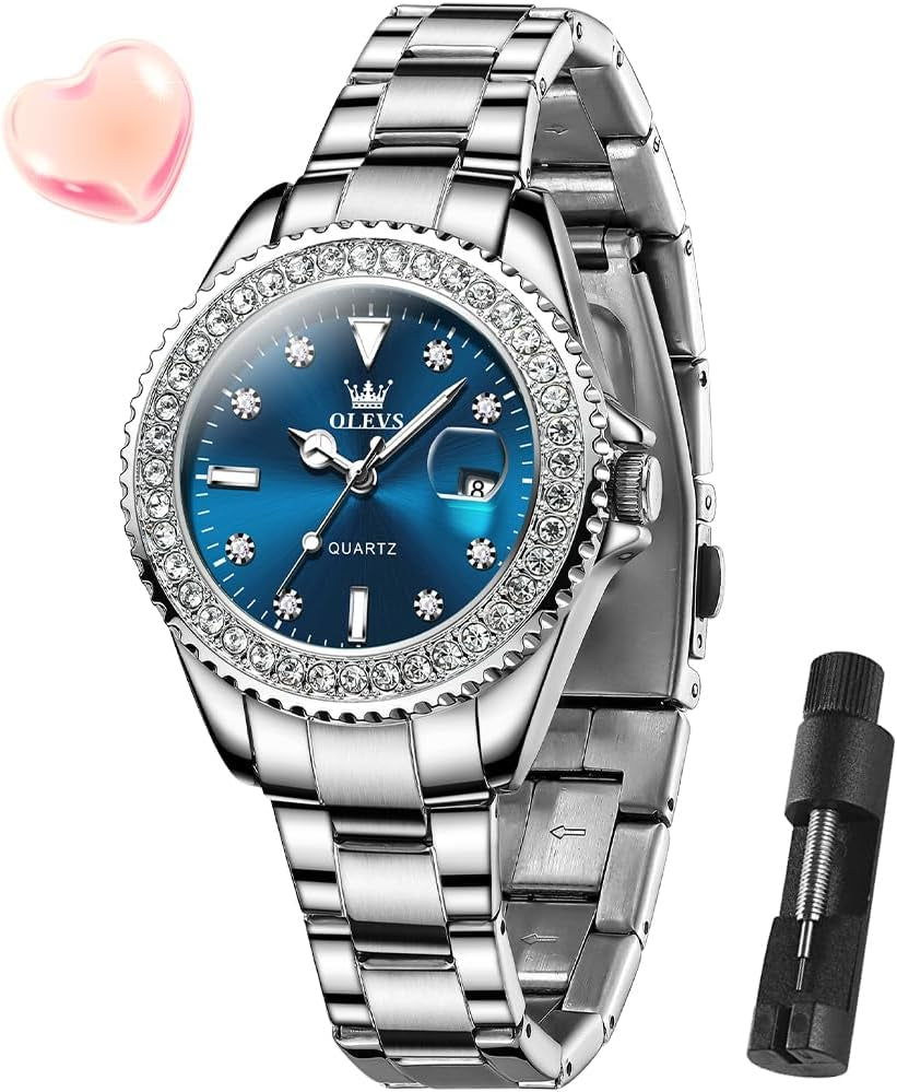 Watches for Women Luxury Diamond with Date Analog Quartz Female Watch