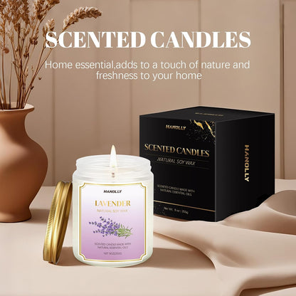 Fall Scented Candle, Pecan &amp; Pumpkin Waffles Scents, 9 Oz Candles for Home